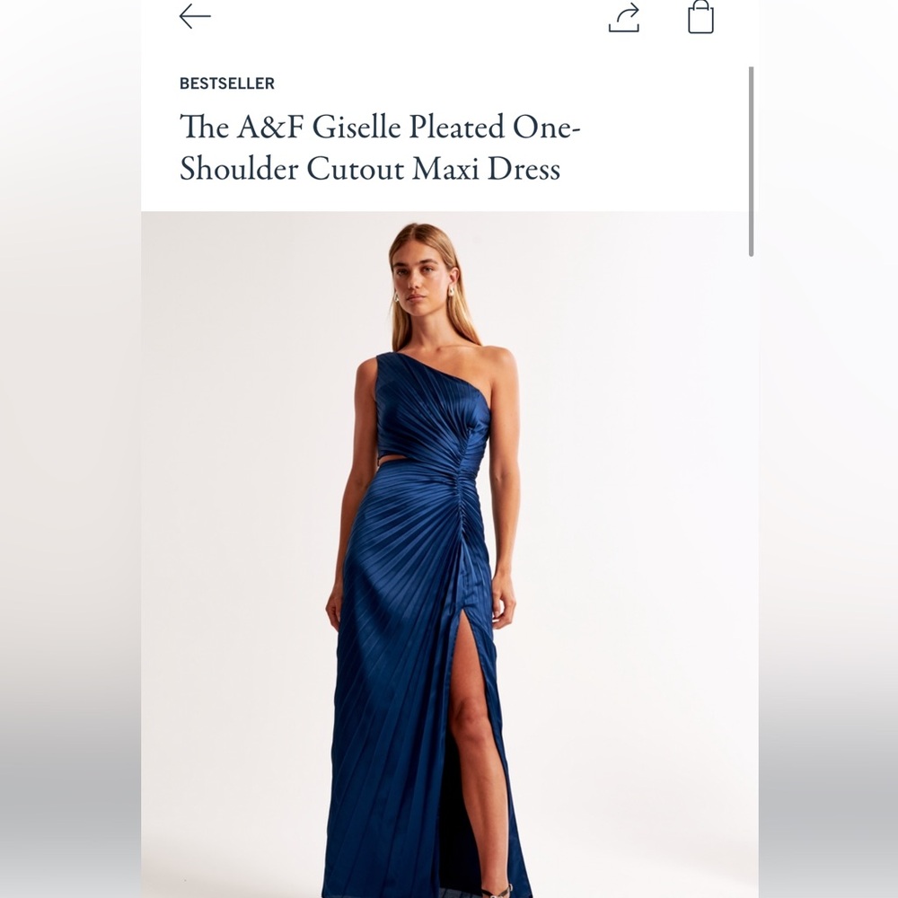 Abercrombie Giselle pleated one shoulder maxi dress